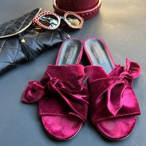 Velvet dress slippers